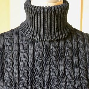 Ann Taylor Cotton Cable Stitch Turtleneck Sweater